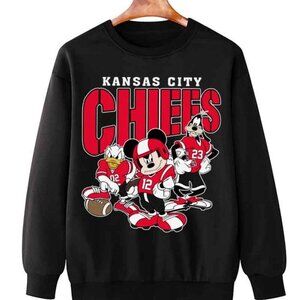 90s Kansas City Chiefs Mickey Donald Duck And Goofy Football Team Sweatshirt05